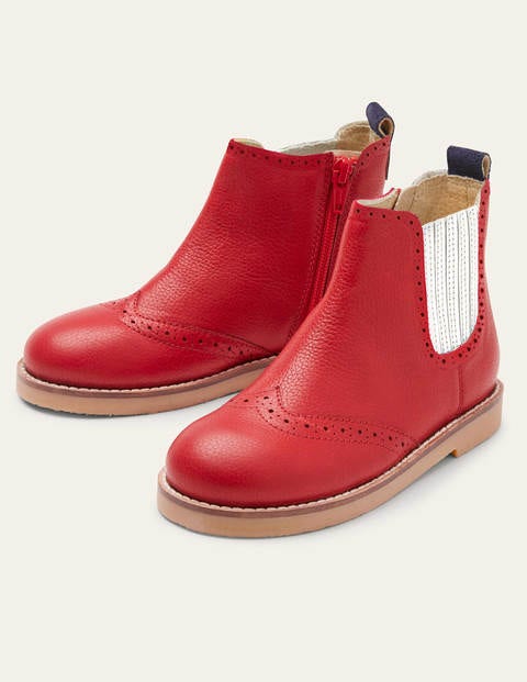 Chelsea-Boots aus Leder - Rockabilly-Rot