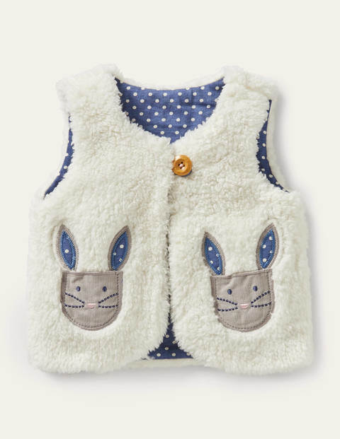 Cosy Appliqué Pocket Gilet - Ivory Cosy Appliqué Pocket Gilet - Ivory