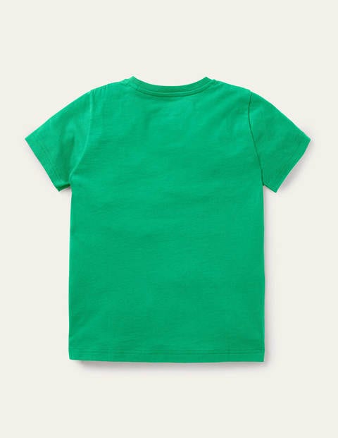 Strand-T-Shirt mit Applikation - Baumgrün, Fisch Strand-T-Shirt mit Applikation - Baumgrün, Fisch