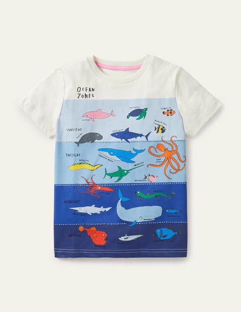 Graphic Layers T-shirt - Ivory Under-the-sea Graphic Layers T-shirt - Ivory Under-the-sea