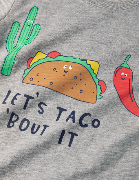 T-shirt à inscription - Motif Lets Taco 'Bout It gris chiné T-shirt à inscription - Motif Lets Taco 'Bout It gris chiné