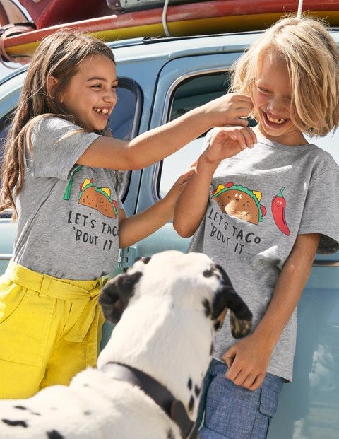 T-shirt à inscription - Motif Lets Taco 'Bout It gris chiné T-shirt à inscription - Motif Lets Taco 'Bout It gris chiné