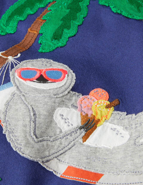 Appliqué Dude T-shirt - Starboard Blue Sloth Appliqué Dude T-shirt - Starboard Blue Sloth