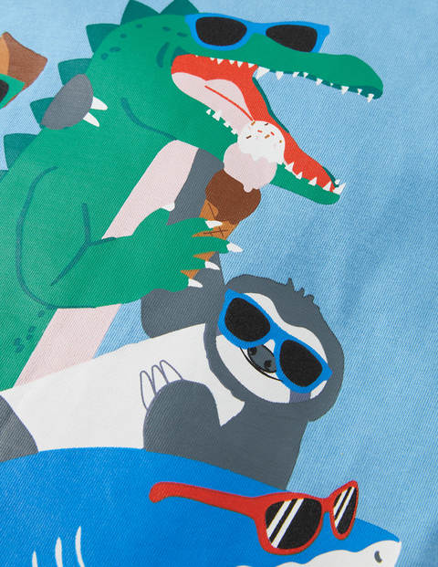 T-Shirt mit Urlaubsgrafik - Surfbrettblau, Tiere T-Shirt mit Urlaubsgrafik - Surfbrettblau, Tiere