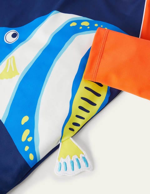 Logo Rash Guard - Surfboard Blue Fish Logo Rash Guard - Surfboard Blue Fish