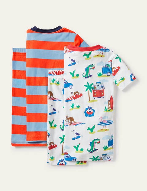 Cosy Twin Pack Short Pajamas - Ivory Beach Animals Cosy Twin Pack Short Pajamas - Ivory Beach Animals