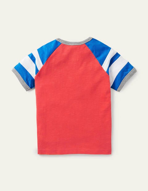 Colourblock Raglan T-shirt - Strawberry Tart Red/Blue Colourblock Raglan T-shirt - Strawberry Tart Red/Blue