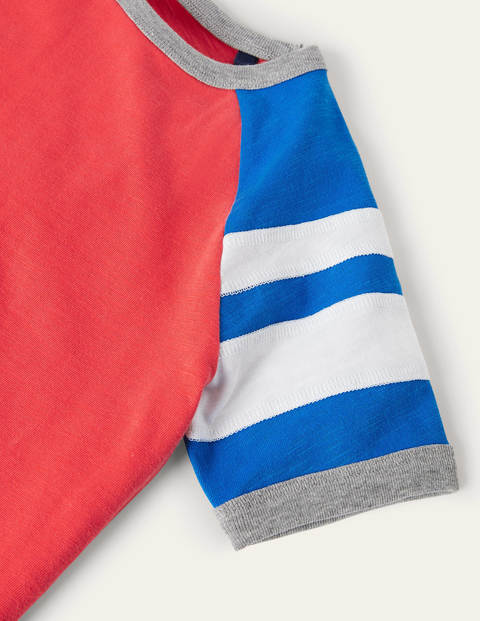 Colourblock Raglan T-shirt - Strawberry Tart Red/Blue Colourblock Raglan T-shirt - Strawberry Tart Red/Blue
