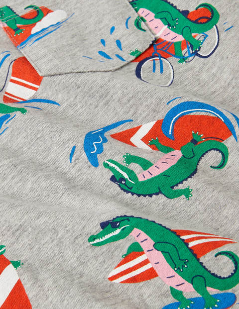 Printed T-shirt - Grey Marl Surfing Crocs Printed T-shirt - Grey Marl Surfing Crocs