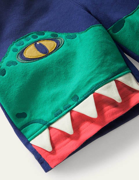 Appliqué Sweatshorts - Brilliant Blue Crocodile Appliqué Sweatshorts - Brilliant Blue Crocodile