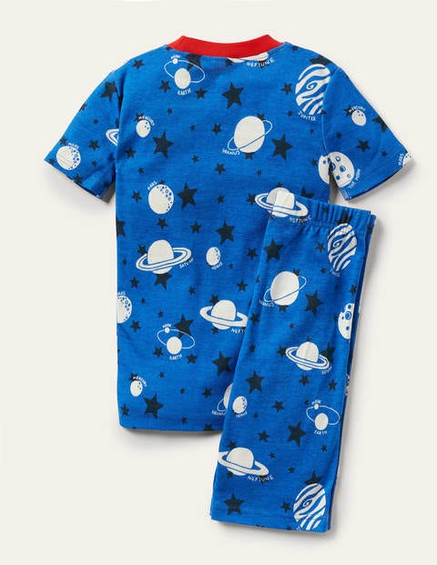 Glow-in-the-dark Short Johns - Bold Blue Glow Planets Glow-in-the-dark Short Johns - Bold Blue Glow Planets