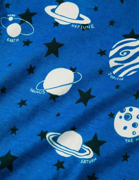 Glow-in-the-dark Short Johns - Bold Blue Glow Planets Glow-in-the-dark Short Johns - Bold Blue Glow Planets