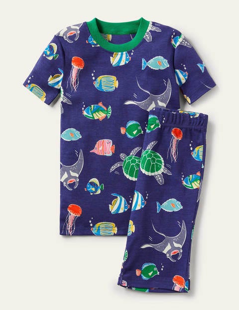 Glow-in-the-dark Short Johns - College Navy Under-the-sea Glow-in-the-dark Short Johns - College Navy Under-the-sea