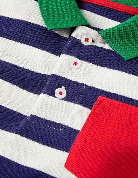 Piqué Polo Shirt - Starboard Blue/Ivory Piqué Polo Shirt - Starboard Blue/Ivory