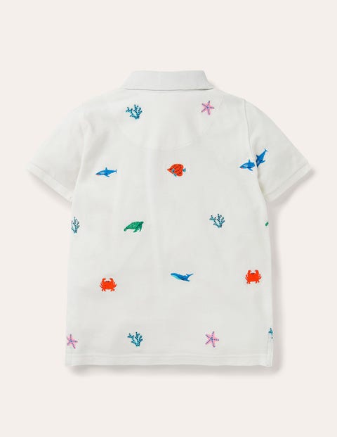 Piqué Polo Shirt - White Sea Creatures Piqué Polo Shirt - White Sea Creatures