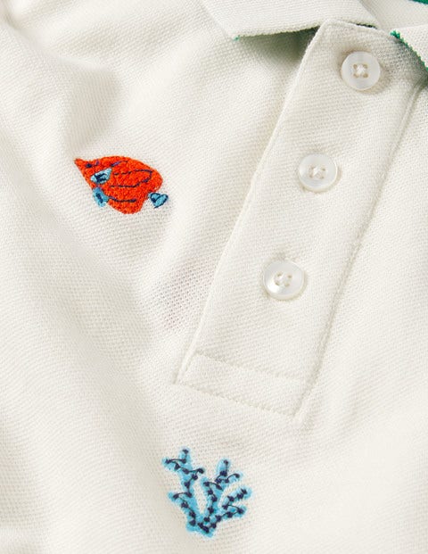 Piqué Polo Shirt - White Sea Creatures Piqué Polo Shirt - White Sea Creatures