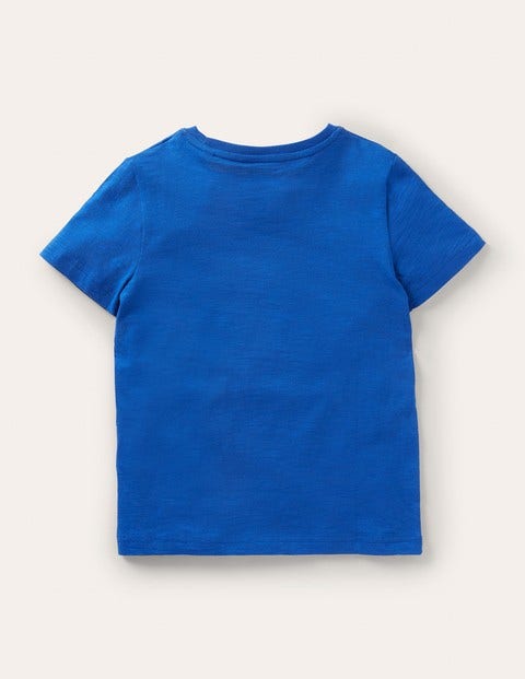 Vorgewaschenes T-Shirt aus Flammgarn - Bold Blue Vorgewaschenes T-Shirt aus Flammgarn - Bold Blue