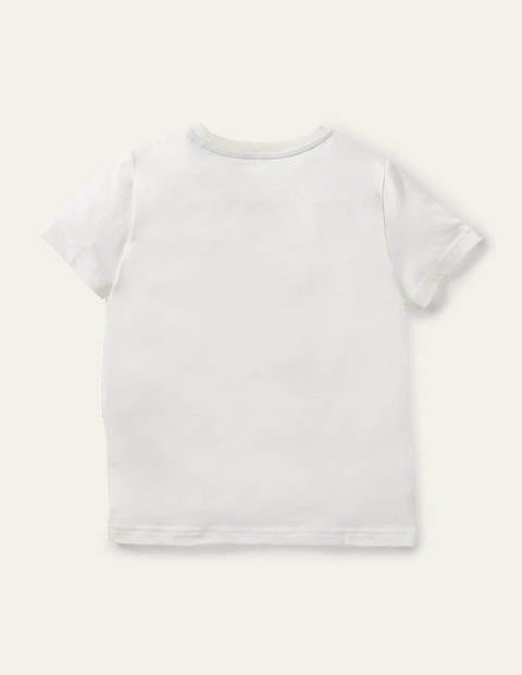 Multistruktur-T-Shirt mit Meerestierapplikation - Naturweiß, Oktopus Multistruktur-T-Shirt mit Meerestierapplikation - Naturweiß, Oktopus