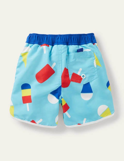Short de surf imprimé - Motif glace géométrique bleu aquatique Short de surf imprimé - Motif glace géométrique bleu aquatique