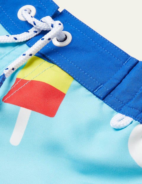 Short de surf imprimé - Motif glace géométrique bleu aquatique Short de surf imprimé - Motif glace géométrique bleu aquatique