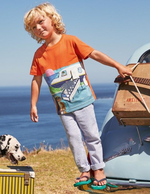 Lift-the-flap Travel T-shirt - Satsuma Orange Aeroplane Lift-the-flap Travel T-shirt - Satsuma Orange Aeroplane