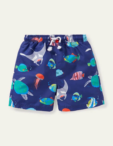 Swim Trunks - Starboard Blue Fish Friends Swim Trunks - Starboard Blue Fish Friends