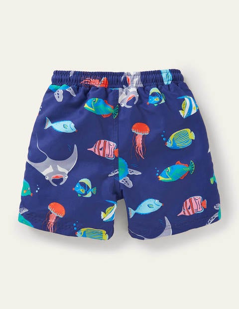 Swim Trunks - Starboard Blue Fish Friends Swim Trunks - Starboard Blue Fish Friends