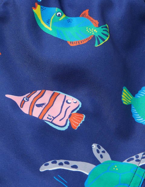 Swim Trunks - Starboard Blue Fish Friends Swim Trunks - Starboard Blue Fish Friends