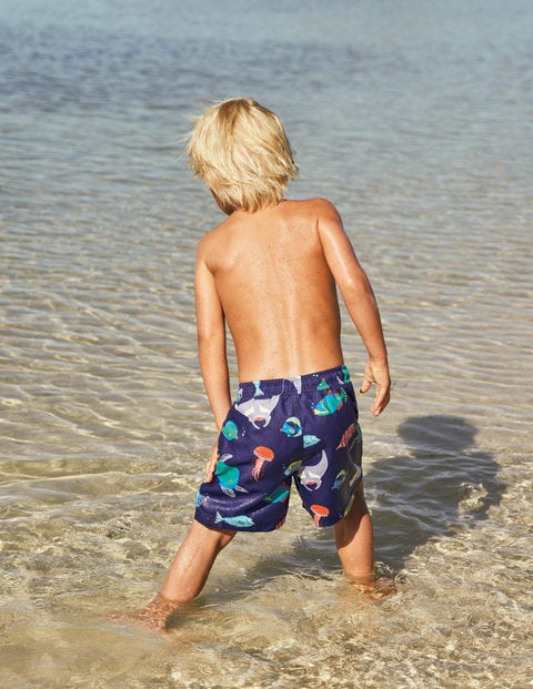 Swim Trunks - Starboard Blue Fish Friends Swim Trunks - Starboard Blue Fish Friends