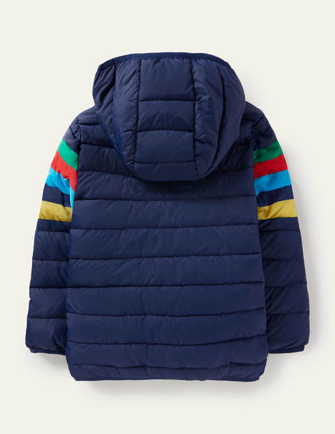 Cosy Pack-away Padded Jacket - College Navy Rainbow Cosy Pack-away Padded Jacket - College Navy Rainbow