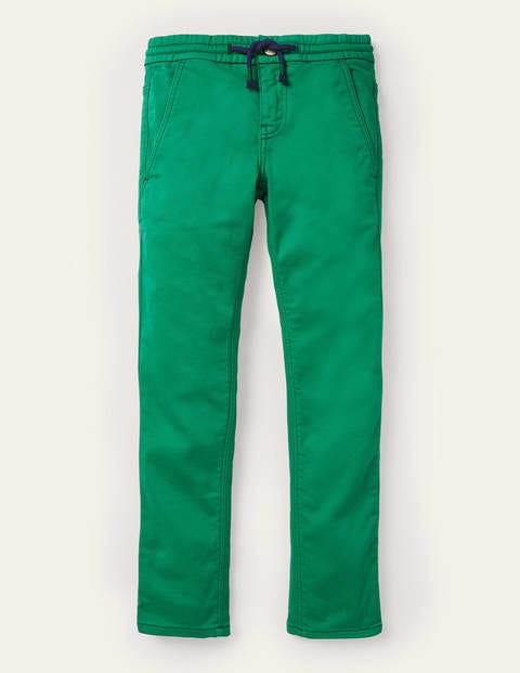 Schmal geschnittene Jersey-Jeans - Wiesengrün