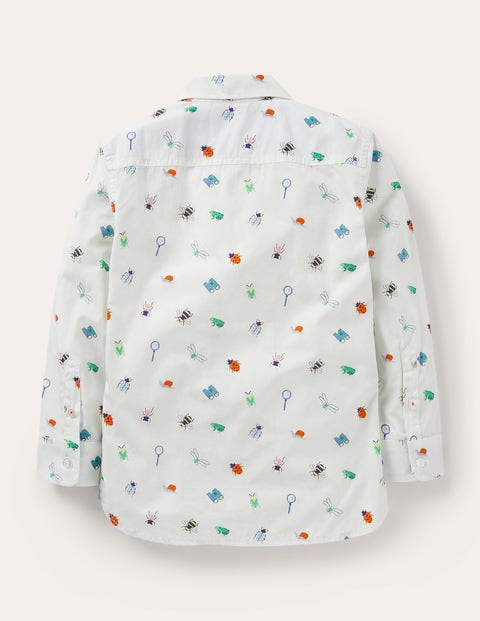 Printed Laundered Shirt - Ivory Bugs Printed Laundered Shirt - Ivory Bugs