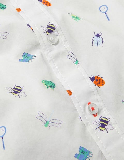 Printed Laundered Shirt - Ivory Bugs Printed Laundered Shirt - Ivory Bugs