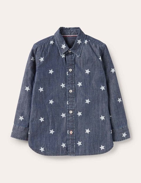 Printed Laundered Shirt - Mid Vintage Stars Printed Laundered Shirt - Mid Vintage Stars