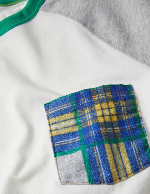 Gebürstetes Raglan-Pyjamaset - Grau Meliert/Griechisches Blau Gebürstetes Raglan-Pyjamaset - Grau Meliert/Griechisches Blau