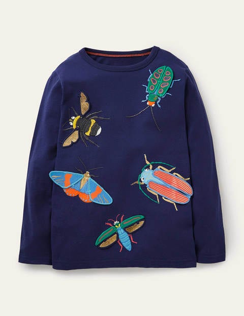 Appliqué Bug T-shirt - College Navy Appliqué Bug T-shirt - College Navy