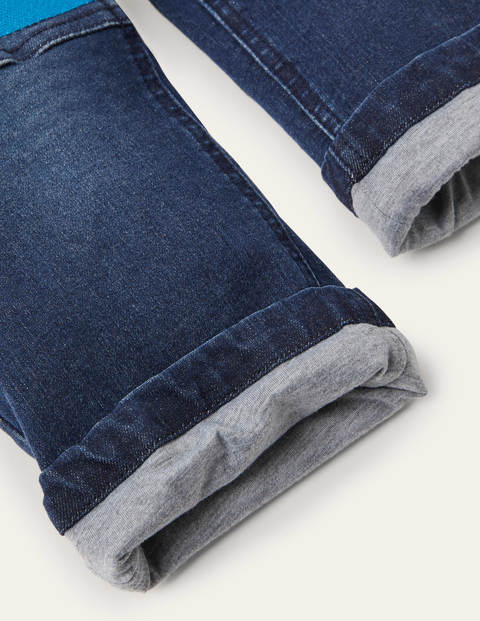 Bequem gefütterte Jeans - Mittleres Vintageblau, Regenbogen Bequem gefütterte Jeans - Mittleres Vintageblau, Regenbogen