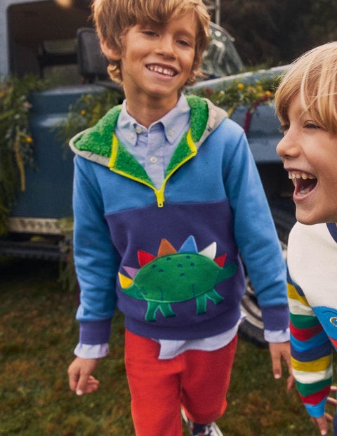 Colourblock Shaggy Half-zip - Starboard Blue Multi Colourblock Shaggy Half-zip - Starboard Blue Multi