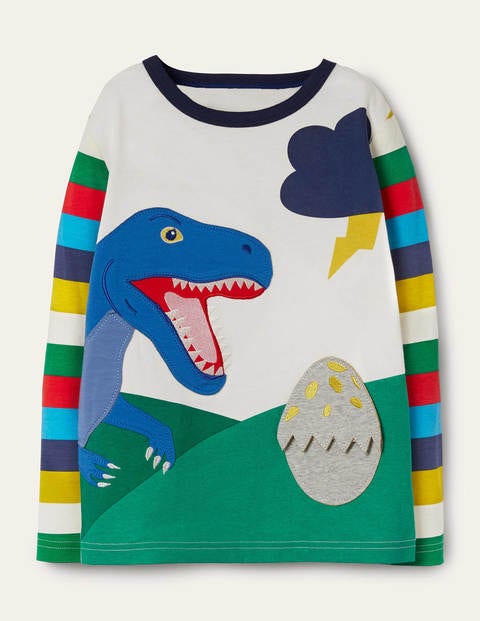Fun Dinosaur T-shirt - Ivory Rainbow Dino Fun Dinosaur T-shirt - Ivory Rainbow Dino
