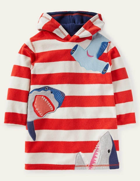 Towelling Throw-on - Fire Red/White Sharks Towelling Throw-on - Fire Red/White Sharks