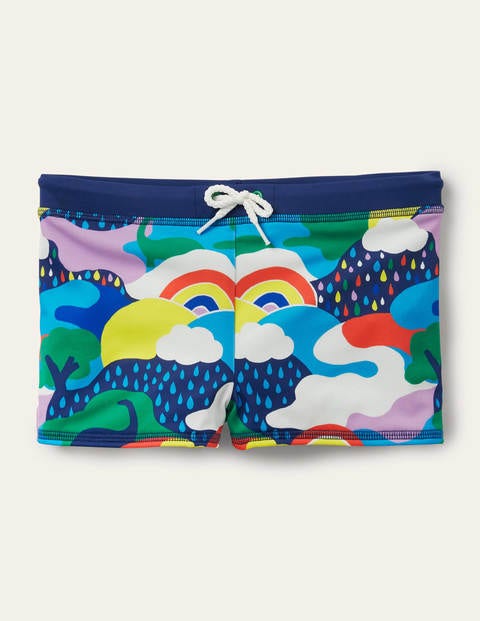 rainbow swim trunks