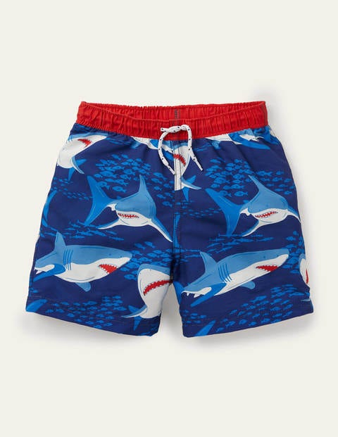 Badeshorts - Segelblau, Haifische Badeshorts - Segelblau, Haifische