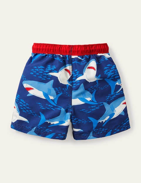 Badeshorts - Segelblau, Haifische Badeshorts - Segelblau, Haifische