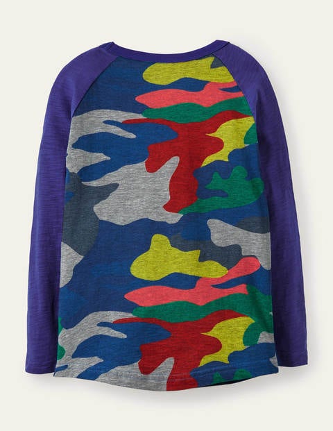 Raglan T-shirt - Rainbow Camo/Starboard Blue Raglan T-shirt - Rainbow Camo/Starboard Blue