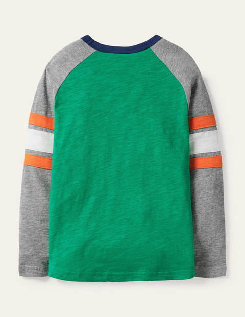 Raglan-T-Shirt - Baumgrün/Grau Meliert Raglan-T-Shirt - Baumgrün/Grau Meliert