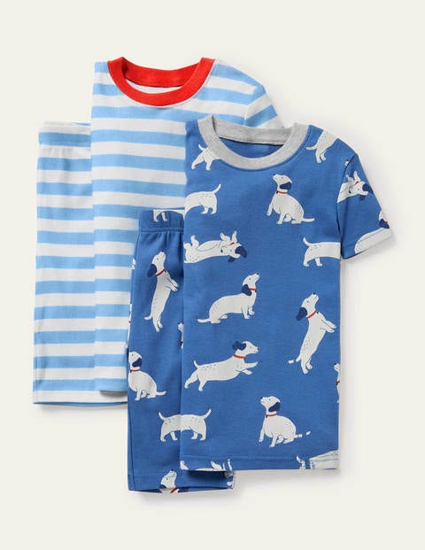 Cosy Twin Pack Short Pajamas - Venice Blue Sausage Dogs Cosy Twin Pack Short Pajamas - Venice Blue Sausage Dogs