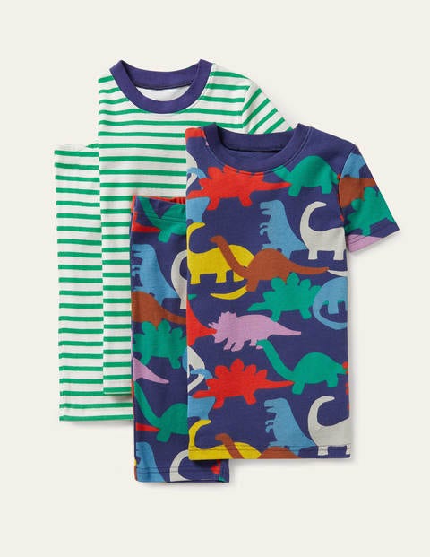 Cosy Twin Pack Short Pajamas - College Navy Rainbow Dinos Cosy Twin Pack Short Pajamas - College Navy Rainbow Dinos