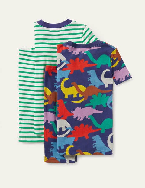 Cosy Twin Pack Short Pajamas - College Navy Rainbow Dinos Cosy Twin Pack Short Pajamas - College Navy Rainbow Dinos