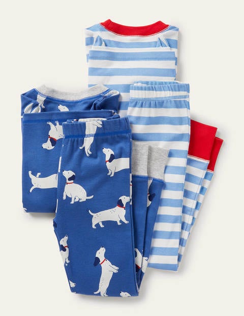 Cosy Twin Pack Long Pajamas - Venice Blue Sausage Dogs Cosy Twin Pack Long Pajamas - Venice Blue Sausage Dogs