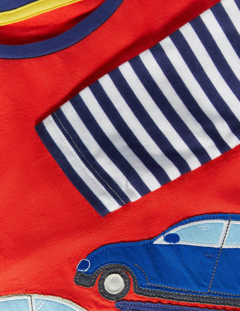Lift-the-flap Appliqué T-shirt - Cherry Red Cars Lift-the-flap Appliqué T-shirt - Cherry Red Cars